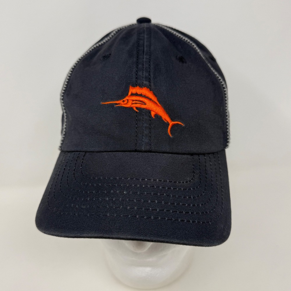 Tommy Bahama Relax Mens Navy Blue Orange Marlin Cool Operator Adjustable Hat